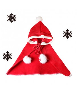 New Year Christmas Teddy pet cat and dog fleece red hood cape costume