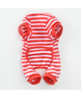 Pet Clothes Christmas Day Dress Four-Piece Striped Christmas Pajamas