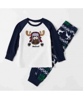 two-piece parent-child suit printing home service Christmas pajamas