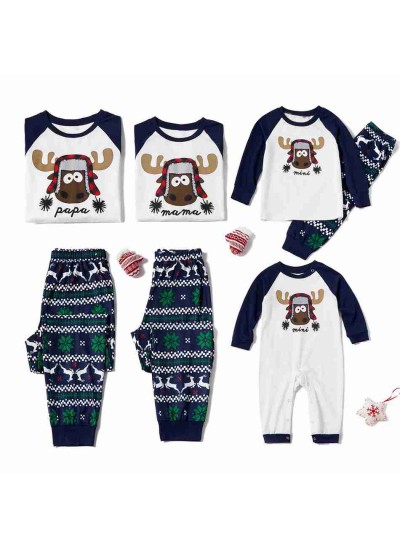 two-piece parent-child suit printing home service Christmas pajamas