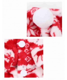 New Christmas Red Elk Festive Warm Universal Plus Velvet Flannel Pet Pajamas