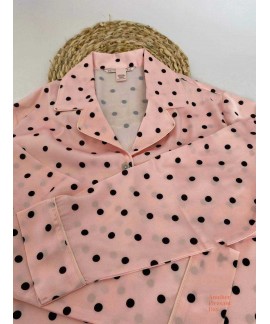 VS pink polka dot senior soft skin-friendly long-sleeved women's Nightwear