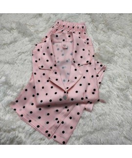 VS pink polka dot senior soft skin-friendly long-sleeved women's Nightwear