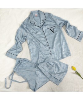 VS spring and autumn simulation silk satin thin long-sleeved women's pajamas