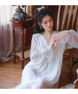 French Bridesmaid White Plus Size Pajama Dress