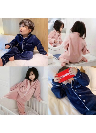 Winter Children's Clothes Thickened Golden Mink Down Leisure Comfortable pyjamas