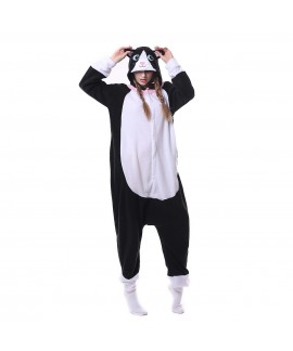 Polar fleece white face black cat animal cartoon o...