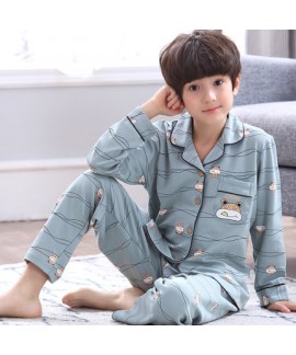 Comfy sleepwear boys set of pajamas for spring Cheap cotton children home pyjamas