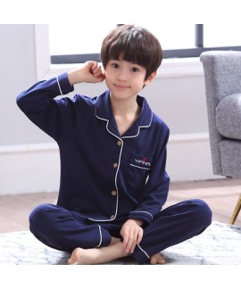 Comfy sleepwear boys set of pajamas for spring Cheap cotton children home pyjamas