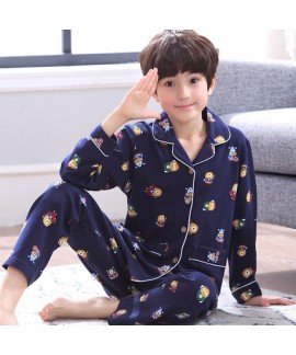 Comfy sleepwear boys set of pajamas for spring Cheap cotton children home pyjamas