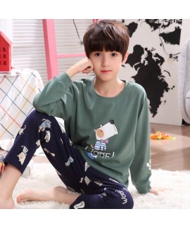 long sleeves Boys' cotton soft pajamas for spring comfy pj set children