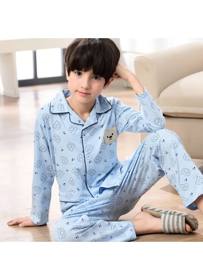 long sleeved cartoon boys pajama sets for spring 100 cotton soft pj set for children