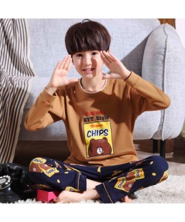 boys Cartoon long sleeve  Cotton pajamas for autumn pyjamas