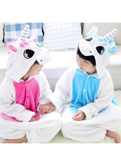 Flannel unicorn Cute cosplay pyjamas Comfy set of pajamas for children