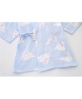 New Cotton Rabbit Women's Kimono Double Gauze Trousers Home Service Suit