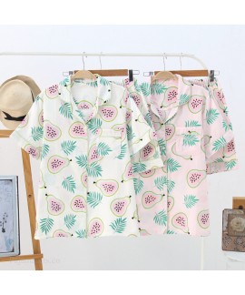 New Double-layer Gauze Short-sleeved Shorts Two-piece Ladie's Pajamas For Summer