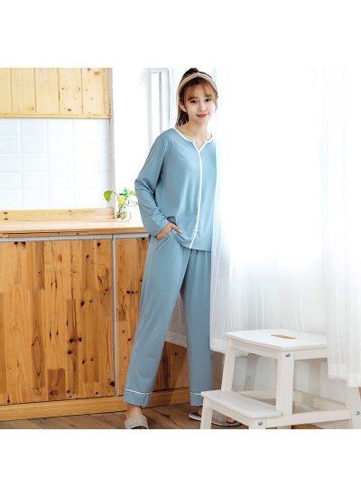 Wholesale Long Sleeve Trousers Modal Cotton Two-piece Ladies Home Wear Pajamas