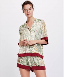 Wholesale V-neck Shirt Printed Thin Cotton Short-s...