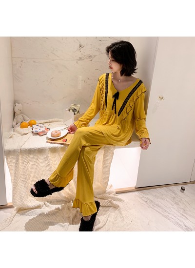 New Style Cotton Long-sleeved Trousers Home Service Suit For Autumm