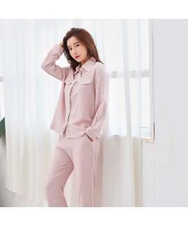 Cotton Double-layer Gauze Long-sleeved Lapel Can B...