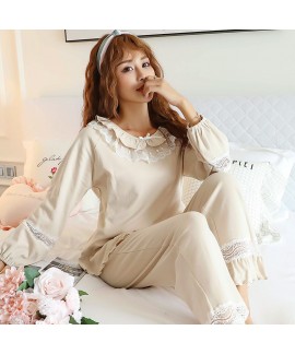 Pure Cotton Long-sleeved Trousers Can Be Worn Outside Leisure Sports Ladies Pajamas For Spring And Autumn