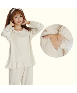 Pure Cotton Long-sleeved Trousers Can Be Worn Outside Leisure Sports Ladies Pajamas For Spring And Autumn