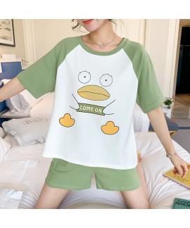 2020 New Short Sleeve Sweet Combed Cotton Ladies Pajama Set For Sunmmer