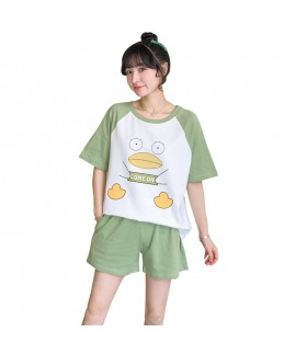 2020 New Short Sleeve Sweet Combed Cotton Ladies Pajama Set For Sunmmer