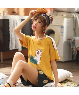 2020 New Short-Sleeve Shorts Sweet Combed Cotton Ladies Pajama Set For Summer