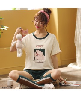 2020 Short Sleeve Shorts Sweet Combed Cotton Ladie...