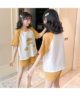 New 2020 Short Sleeve Shorts Sweet Combed Cotton Ladies Pajama Set For Summer