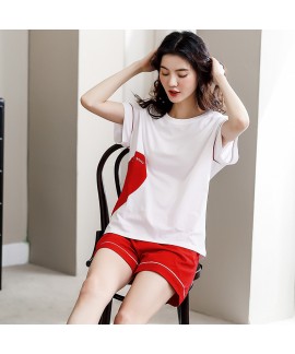 New Cotton Thin Short Sleeve Shorts Ladies Pajamas Set For Summer