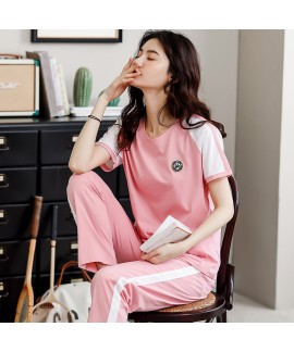 New Cotton Short-sleeved Trousers Plus Size Thin Pajama Suit