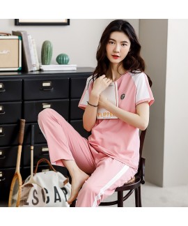 New Cotton Short-sleeved Trousers Plus Size Thin Pajama Suit