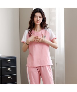 New Cotton Short-sleeved Trousers Plus Size Thin Pajama Suit