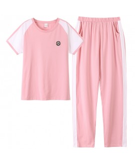 New Cotton Short-sleeved Trousers Plus Size Thin Pajama Suit