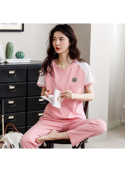 New Cotton Short-sleeved Trousers Plus Size Thin Pajama Suit