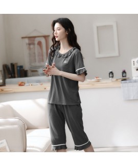 Wholesale Cute Pullover Modal Short Sleeve Pants Ladies Pajamas Set For Summer