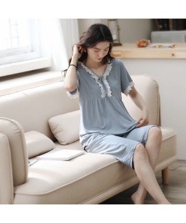 Wholesale Cute Pullover Modal Short Sleeve Pants Ladies Pajamas Set For Summer