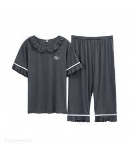 Wholesale Cute Pullover Modal Short Sleeve Pants Ladies Pajamas Set For Summer