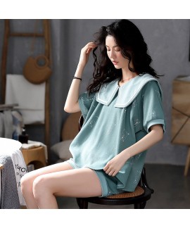 Short-sleeved Shorts Cotton Women's Pajamas Set For Summer