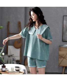 Short-sleeved Shorts Cotton Women's Pajamas Set For Summer