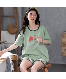 Pure Cotton Short-sleeved Shorts Cute Home Ladies Pajamas Suit For Summer