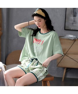 Pure Cotton Short-sleeved Shorts Cute Home Ladies ...