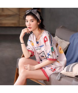 Pure Cotton Short-sleeved Shorts Sweet Plus Size Women's Pajamas Suit For Summer