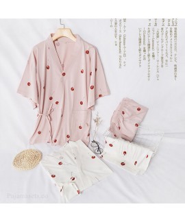 New Kimono Short-sleeved Shorts Pure Cotton Sweat ...