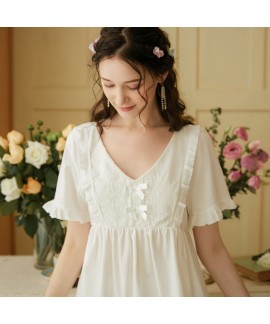 Cotton Plus Size Loose Short Sleeve Shorts Ladies Pajamas Set For Summer