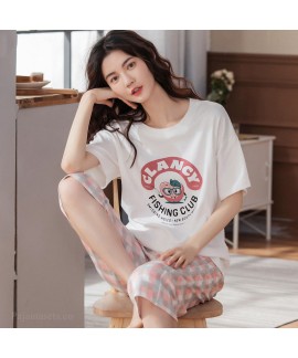 Oversize Casual Loose Cotton Short Sleeve Five-poi...