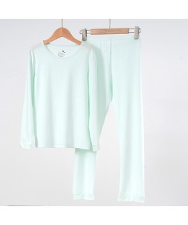 Pure Color Loose Cotton Cute Long Sleeve Pajama Set