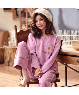 Pure Cotton Long-sleeved Fresh And Can Be Worn Outside Home Service Suit